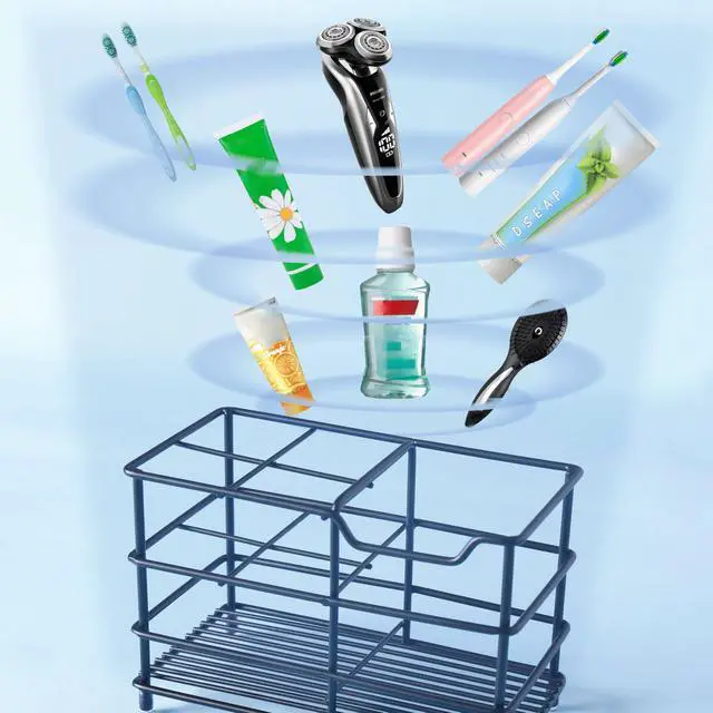 Alt view image 5 of 7 - Toothbrush Holder, Electric Toothbrush Holder - Stainless Steel Tooth Brush Holder, Toothpaste Holder Organizer Stand Caddy for Bathroom, Black