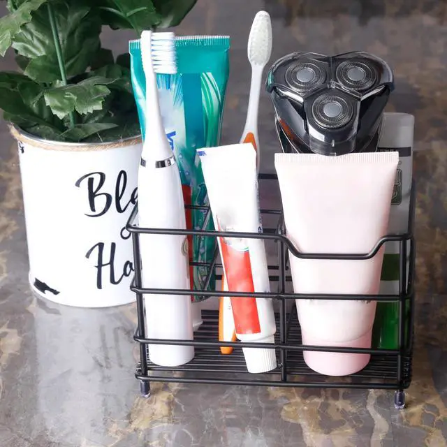Alt view image 6 of 7 - Toothbrush Holder, Electric Toothbrush Holder - Stainless Steel Tooth Brush Holder, Toothpaste Holder Organizer Stand Caddy for Bathroom, Black