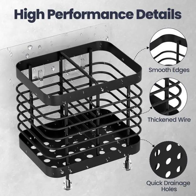 Alt view image 5 of 7 - Toothbrush Holders for Bathroom, Stainless Steel, 2 Slots, Black