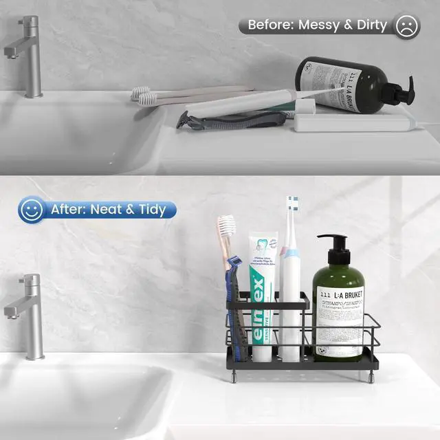 Alt view image 5 of 7 - Toothbrush Holders for Bathroom, Stainless Steel, 6 Slots, Black