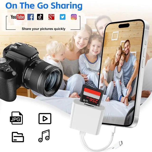 Alt view image 6 of 7 - USB C SD Card Reader Type C Memory Card Reader 2 Slots, Plug and Play