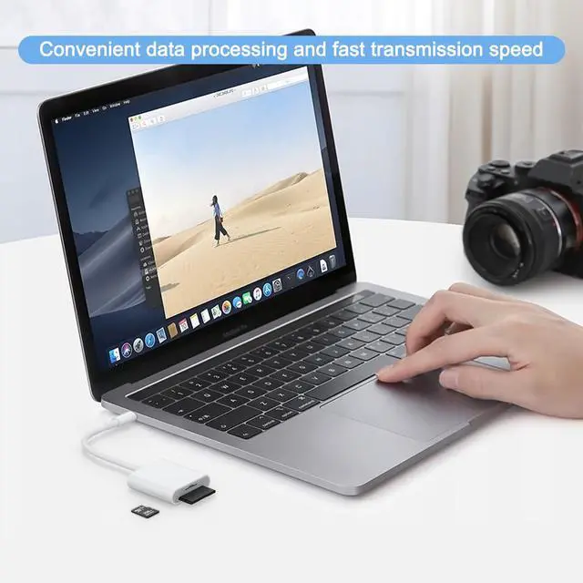Alt view image 7 of 7 - USB C SD Card Reader for iPhone 17 16 15/iPad/MacBook/Mac, Type C SD Reader Supports SD and MicroSD Memory Card Adapter, Trail Camera Viewer Plug and Play - 2 Slots