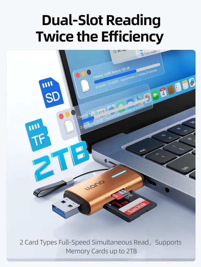 Alt view image 7 of 7 - Micro SD Card Reader, 2 in 1 SD 3.0 Card Reader 5Gbps Photographers