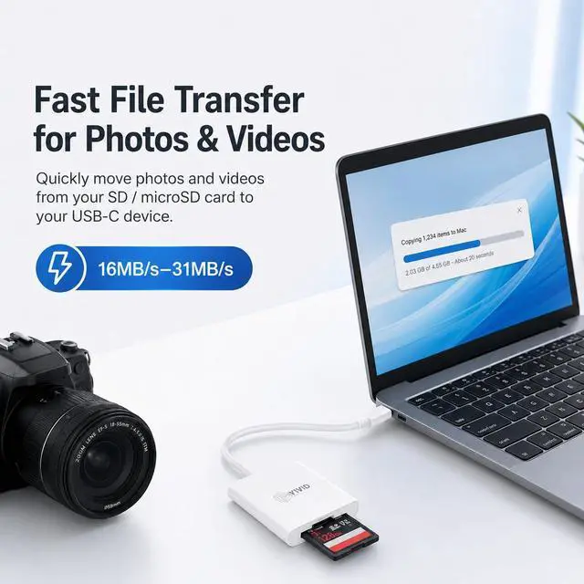 Alt view image 6 of 7 - SD Card Reader for iPhone17/16/15 Pro Max/iPad/MacBook, Android Phones