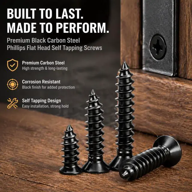 Alt view image 2 of 6 - 1000-Piece High Hardness Wood Screw Assortment Kit, M2 M3 M4 Phillips Flat Head Self-Tapping Screws, 11 Sizes (6-35mm), for Wood, Drywall, Furniture & DIY