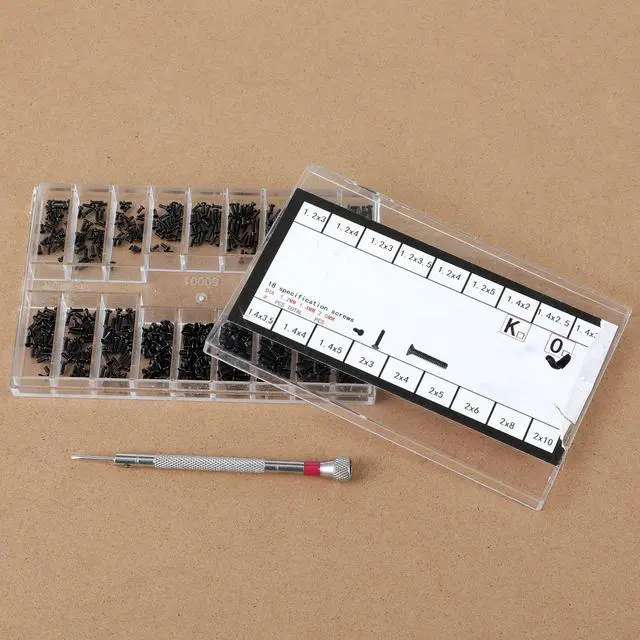 Alt view image 7 of 7 - 500 Pcs Tiny Screws Tiny Micro Repair Screw Kit M1.2/M1.4/M2.0 Small Replacement Screws Black Laptop Computer Electronic Screw Assortment Kit with Screwdriver for Glasses Watches