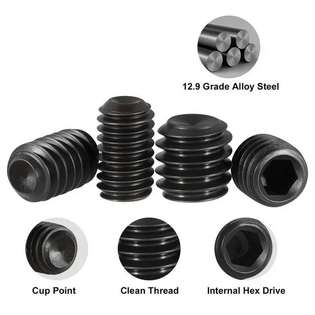 Alt view image 2 of 6 - Set Screw Assortment Kit 700PCS, 25 Sizes Metric and SAE Set Screws M3 M4 M5 M6 M8 1/8" 5/32" 3/16" 1/4" 5/16" Socket Screw Kit 12.9 Alloy Steel for Bathroom Fixtures Door Handles