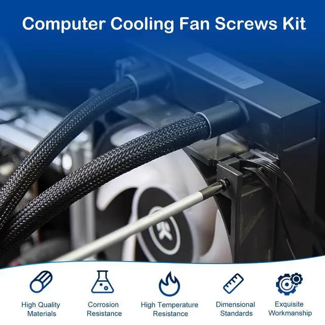 Alt view image 2 of 7 - 34 Sets (68Pcs) Computer Cooling Fan Screws Kit, Black Tone
