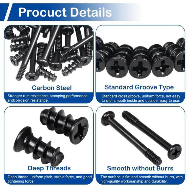 Alt view image 4 of 7 - 34 Sets (68Pcs) Computer Cooling Fan Screws Kit, Black Tone