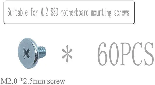 Alt view image 3 of 5 - PCIe NVMe M.2 SSD Mounting Screws (60pcs)