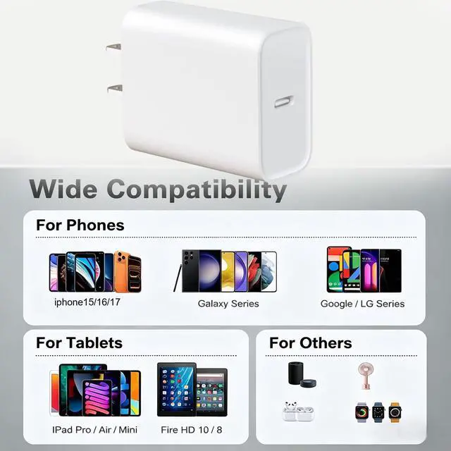 Alt view image 7 of 7 - i Phone 17 16 Charger,Type c Charger Fast Charging,c wall Chargers Block