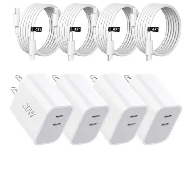 Main image of Dual Port USB C Charger Block Fast Charging with 6FT Fast Charging Cable for iPhone 17/16/15