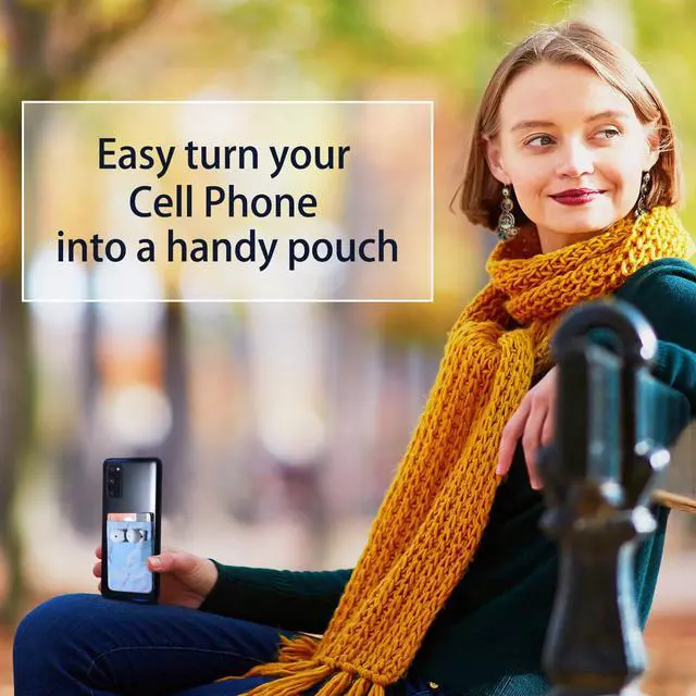 Alt view image 6 of 7 - 6 Pieces Phone Card Pocket Holder Stretchy Spandex Wallet Pocket Marble Pattern Double Pouch Credit Card ID Case Pouch Sleeve Adhesive Sticker Phone Wallet for Most Smartphones