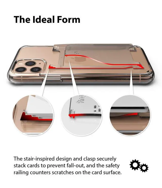 Alt view image 4 of 7 - Slot Card Holder (2 Pack) Designed for Smartphones, Adhesive Stick On Wallet Case Minimalist Slim Hard Premium Credit Card Cash Sleeve - Clear Mist