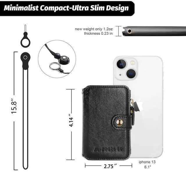 Alt view image 2 of 7 - Phone Wallet Stick On with Adhesive and Removable Lanyard