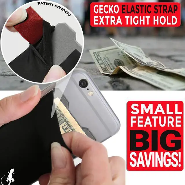 Alt view image 5 of 7 - A Card Holder Phone Wallet Stick on - Credit Card Holders Universal to Any Cell Phone - BLACK WHITE