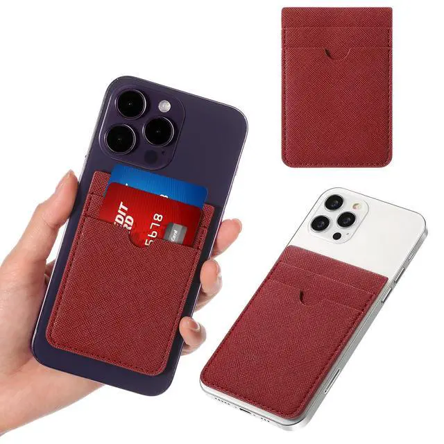Alt view image 5 of 7 - 6 Pcs Phone Wallet Rfid PU Leather Stick on Wallet Phone Card Holder for Case Check ID Business Card Credit Cards Compatible Works with Most Smartphones 2.6 x 3.8 in(Solid,Colorful)