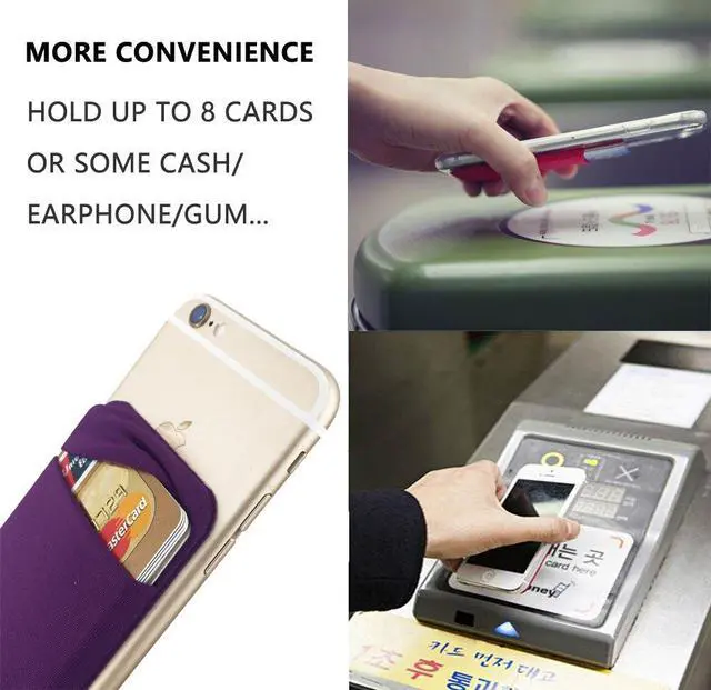 Alt view image 6 of 7 - Phone Wallet Stick on,Card Holder for Phone Case,Phone Card Holder