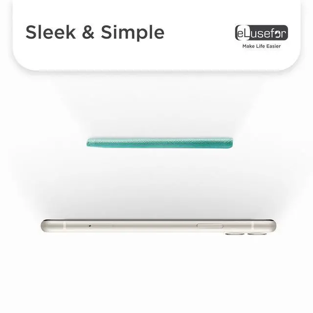 Alt view image 5 of 6 - Phone Wallet for Back of iPhone or Android Case | 6 Sleeve Credit Card Holder - Pocket for Cards, Money & ID - Built-in Stand - Waterproof Material - Travel, Work & Life-Proof - Turquoise