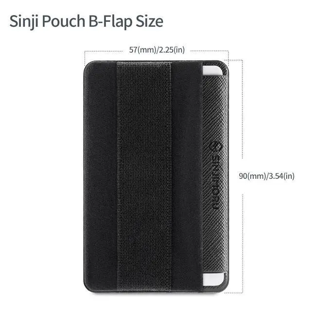 Alt view image 7 of 7 - Phone Grip Card Holder with Flap, Phone Wallet Stick on, Black