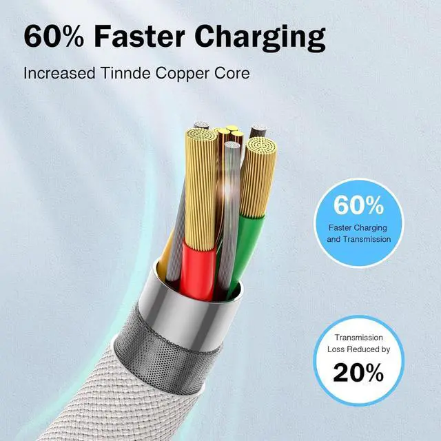 Alt view image 6 of 7 - USB-A to Lightning Cable 3.3FT Fast Woven Charging Cord for Apple iPhone 14/13/12/11 XR XS X 8 7 6, iPad 9/8/7/6th, Carplay Charger Cord