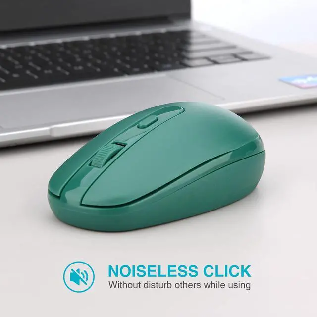 Alt view image 2 of 6 - Wireless Mouse RM700 2.4G Silent Computer Mouse with USB Nano Receiver for Laptop,PC,Mac,Chromebook,Windows (Green)