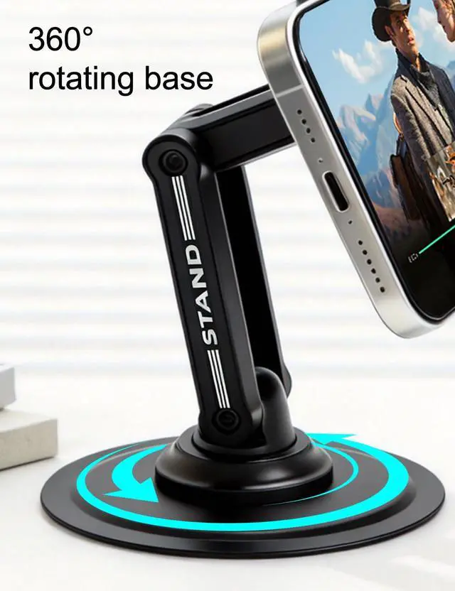 Alt view image 2 of 7 - 360° Rotating Adjustable Desk Phone Stand with Carbon Steel Base