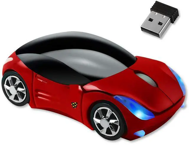 Main image of Cute Mouse Wireless Red1600DPI 2.4G with USB Reciver Car Mouse for Computer Wireless Computer Mouse Wireless USB Wireless Mouse for Laptop Computer Tablet for Windows for Mac OSRed