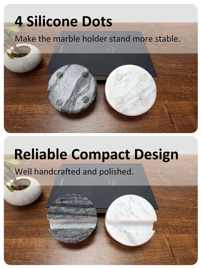Alt view image 5 of 7 - White Marble Phone Stand, Desk Cell Phone Holder for Mobile Devices