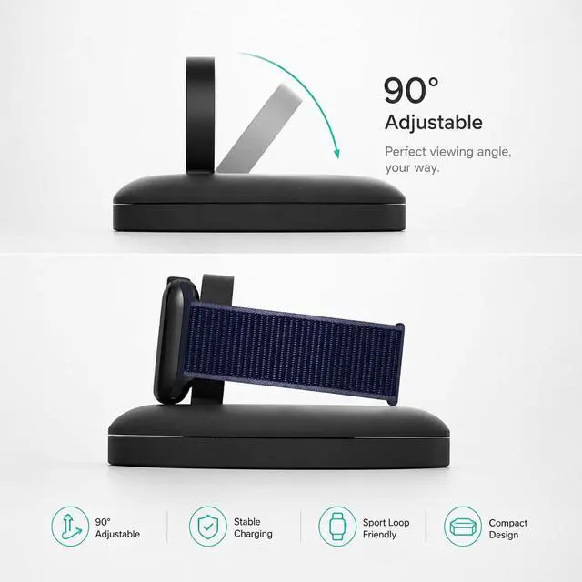 Alt view image 5 of 6 - Apple Watch Charger Stand with Cable Management, Portable Nightstand Dock Holder for Original Apple Watch Charger, Travel Friendly Organizer for Ultra 2/Ultra/10/9/8/7/SE
