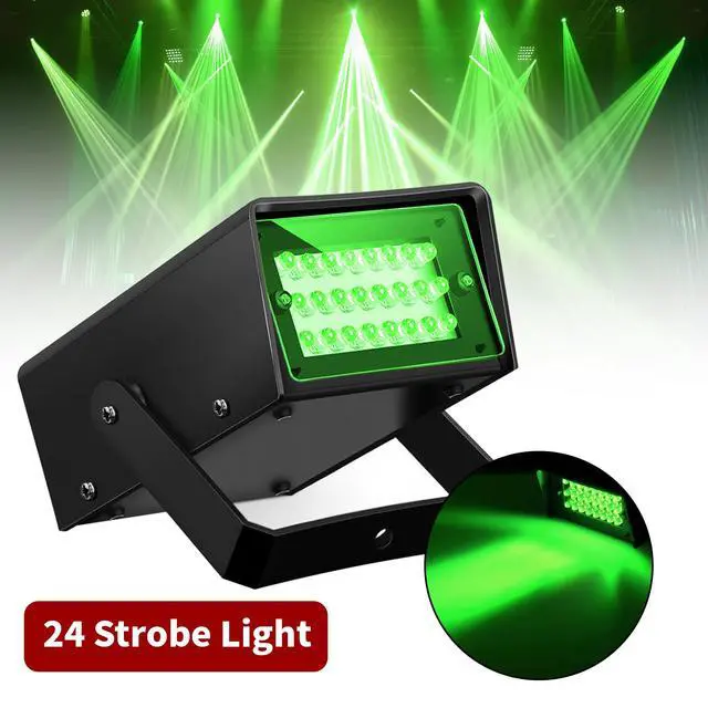 Alt view image 2 of 7 - 24 LED Mini Green Strobe Light Dance Party Lights Super Bright LED