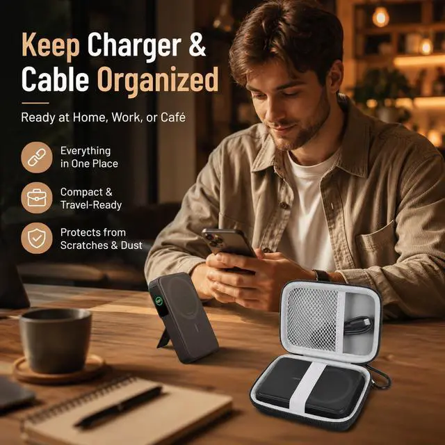 Alt view image 6 of 7 - Hard Portable Charger Case for Anker MagGo 10K/5K Power Bank