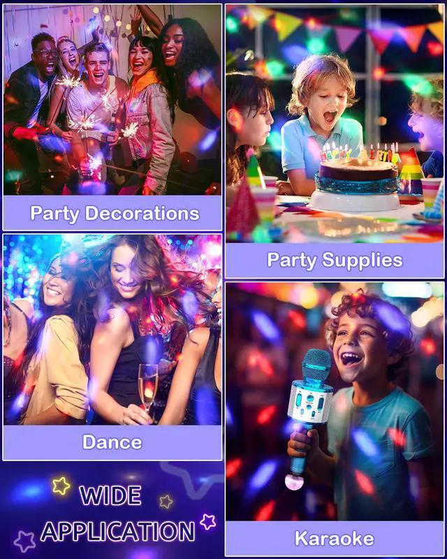 Alt view image 6 of 7 - USB Mini Disco Ball Light, Sound Activated Party Light for Karaoke Car, Stocking Stuffers for Kids, Party Decorations Gifts Favor for Birthday Halloween Christmas (4 Packs)