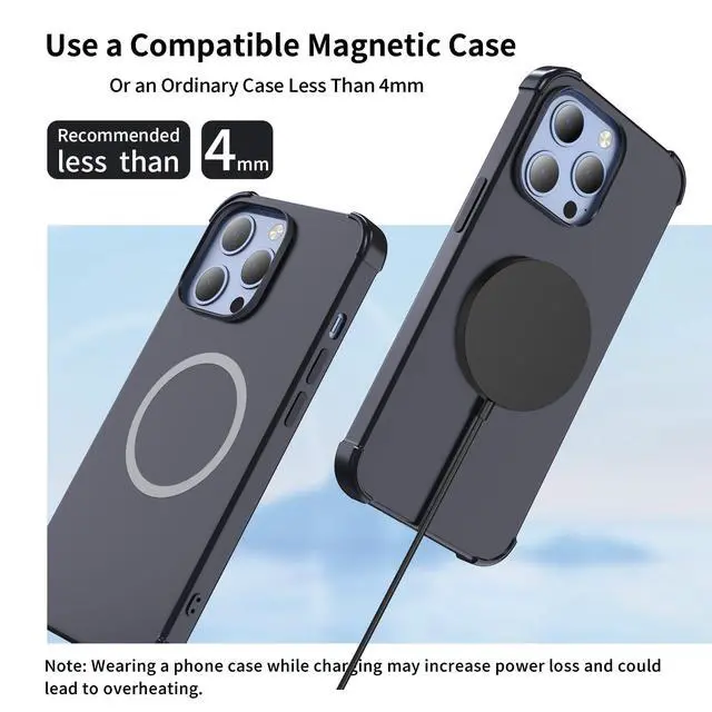 Alt view image 7 of 7 - for MagSafe Charger 2 Pack, Magnetic Wireless Charging Pad for iPhone 17/17 Pro/17 Pro Max/Air/16 15 14 13 12 Pro Max Plus mini & AirPods 2 3 Pro, Strong Magnet, USB-C/A Ports (Black)
