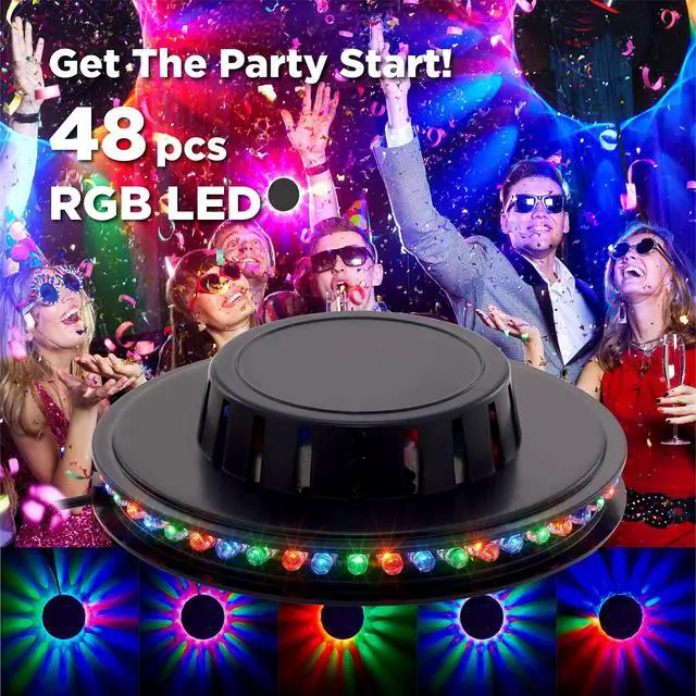 Alt view image 4 of 7 - Sound Activated Party Lights x 2 Pack, USB Powered DJ Disco Lights for Parties, Birthday Party Decorations, Halloween Party Supplies, RGB Lights Sync with Music, Wall Mount Installation