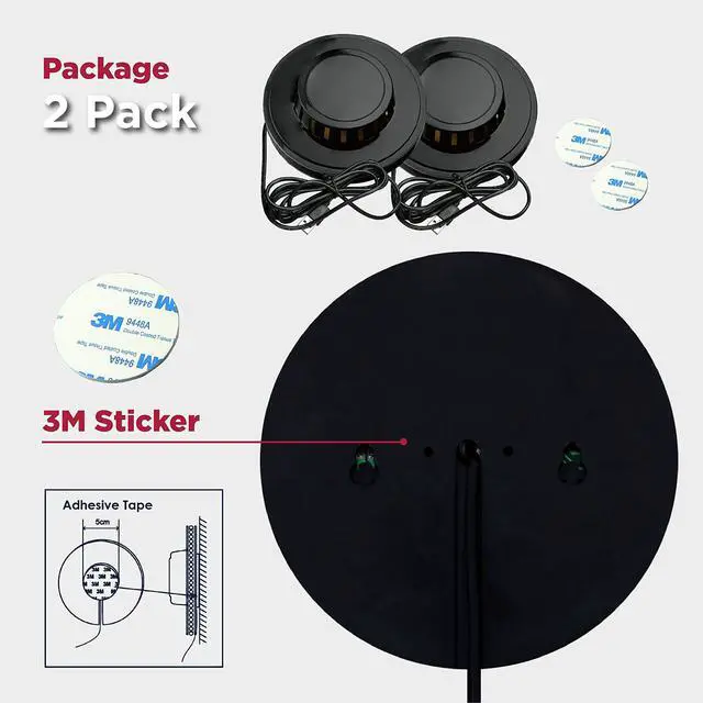 Alt view image 6 of 7 - Sound Activated Party Lights x 2 Pack, USB Powered DJ Disco Lights for Parties, Birthday Party Decorations, Halloween Party Supplies, RGB Lights Sync with Music, Wall Mount Installation
