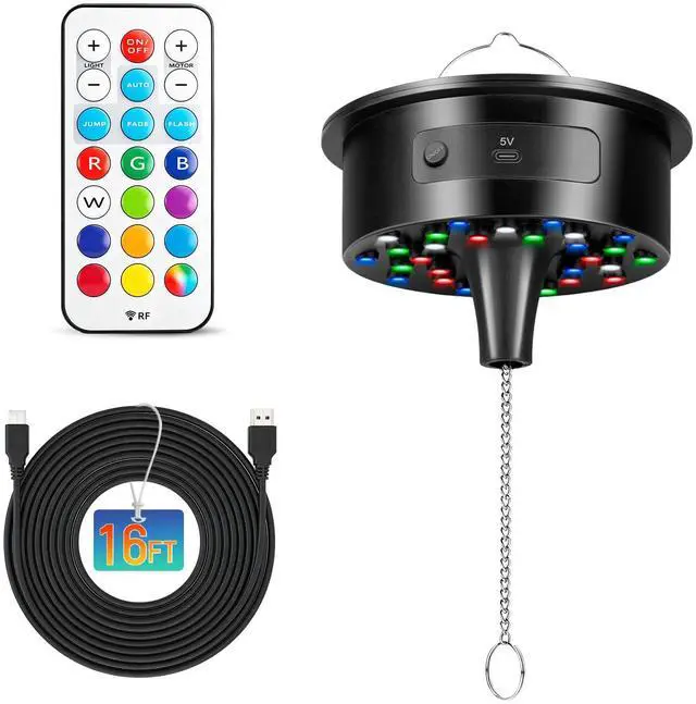 Main image of Disco Ball Motor with Lights - 0/3/6/9/12/15RPM Rotating Adjustable