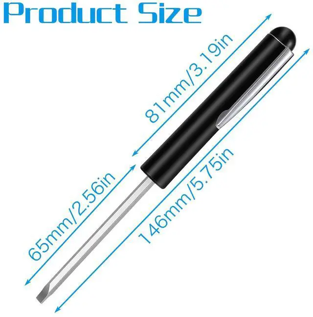 Alt view image 3 of 7 - 2 PCS Mini Pocket Screwdriver with Magnetic Slotted Tips Reversible Double Ended Bit - Phillips and Flat Head