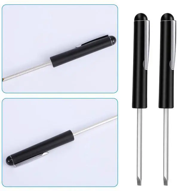 Alt view image 4 of 7 - 2 PCS Mini Pocket Screwdriver with Magnetic Slotted Tips Reversible Double Ended Bit - Phillips and Flat Head
