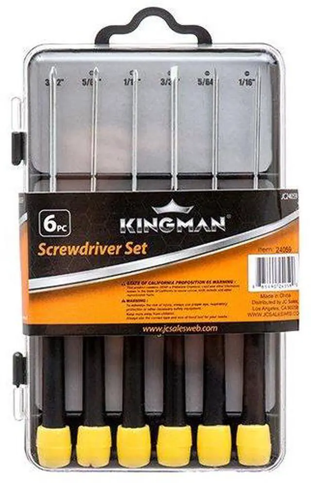 Main image of 6/PK Precision Screwdriver Set in a Case Jewelry Watch Clock Eyeglasses Repair Tool