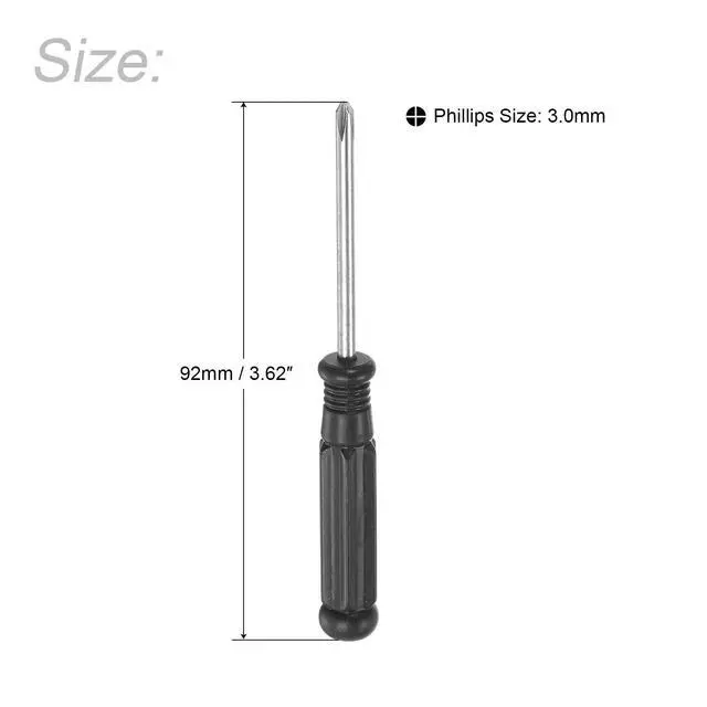 Alt view image 2 of 5 - Mini Phillips Screwdriver, 3.0mm Cross Head with Black Handle for Small Appliances, 10 Pcs