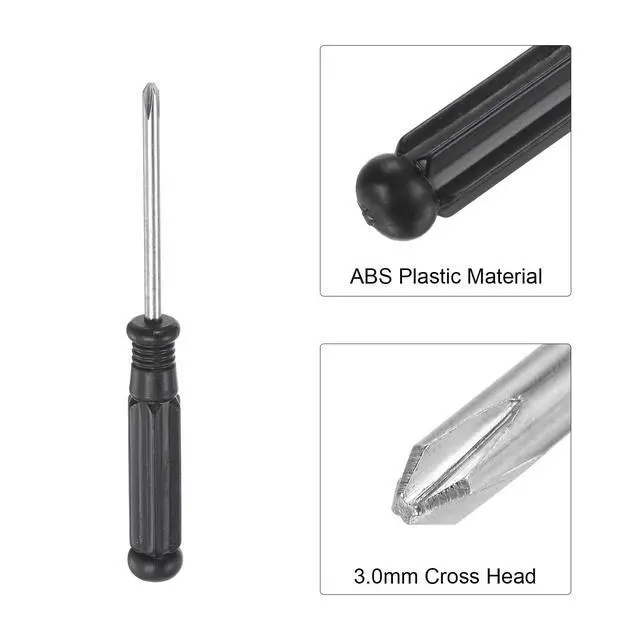 Alt view image 4 of 5 - Mini Phillips Screwdriver, 3.0mm Cross Head with Black Handle for Small Appliances, 10 Pcs