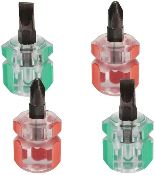 Main image of Sewing Machine Screwdriver Mini Stubby Screwdriver Set - Ultra Short Pocket Screwdrivers for Narrow Spaces, 4 Pieces with Flat Head and Phillips Head