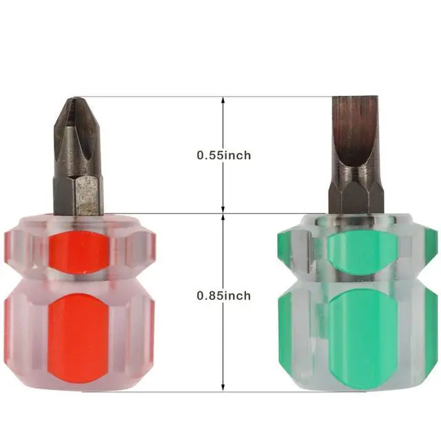 Alt view image 2 of 7 - Sewing Machine Screwdriver Mini Stubby Screwdriver Set - Ultra Short Pocket Screwdrivers for Narrow Spaces, 4 Pieces with Flat Head and Phillips Head