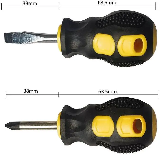 Alt view image 2 of 5 - 2PCS Short Phillips-Head and Flathead Screwdrivers,Pocket Magnetic Screwdriver Set for DIY Repairing