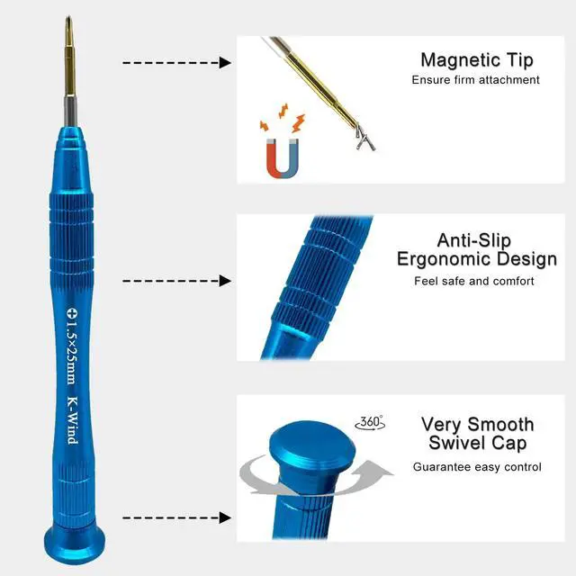 Alt view image 4 of 6 - Phillips #000 1.5mm for Small Electronics, Magnetic