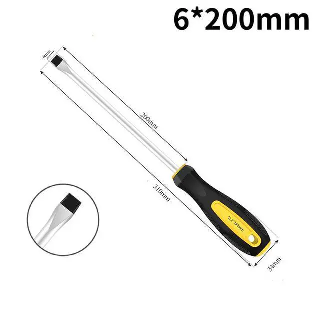 Alt view image 3 of 7 - 5 Pcs Slotted Flat Screwdriver Magnetic Tip Screwdriver Set Non-Slip Ergonomic Cushion Grip Screwdriver Set Kit For Auto Repair Electronics Furniture Assembly