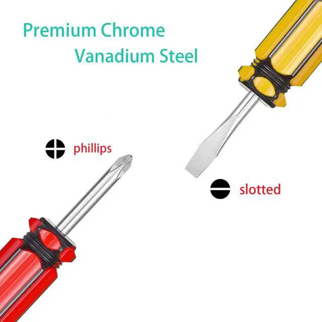 Alt view image 5 of 7 - Short Screwdriver Set: Two-Color Small Handle Stubby Screwdriver - Phillips & Flat Head