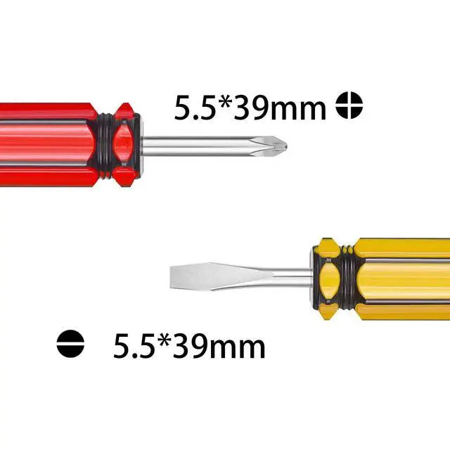 Alt view image 6 of 7 - Short Screwdriver Set: Two-Color Small Handle Stubby Screwdriver - Phillips & Flat Head