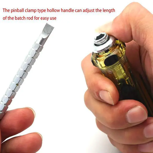 Alt view image 5 of 6 - small screwdriver with Reversible Magnetic Tips - Adjustable Length -#2 Phillips, Slotted 1/4 flat head and Phillips screw driver